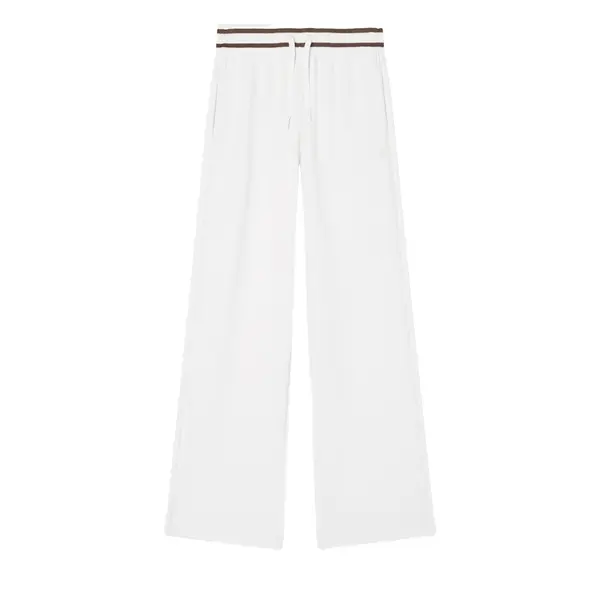 Jogger pants with contrasting trims white M