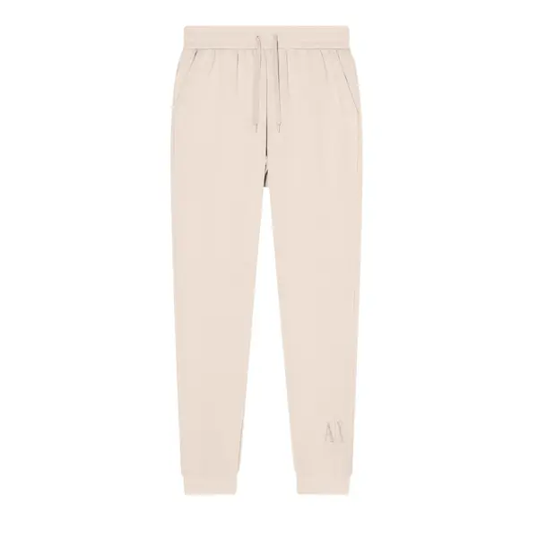 Jogger pants with tone on tone logo beige S