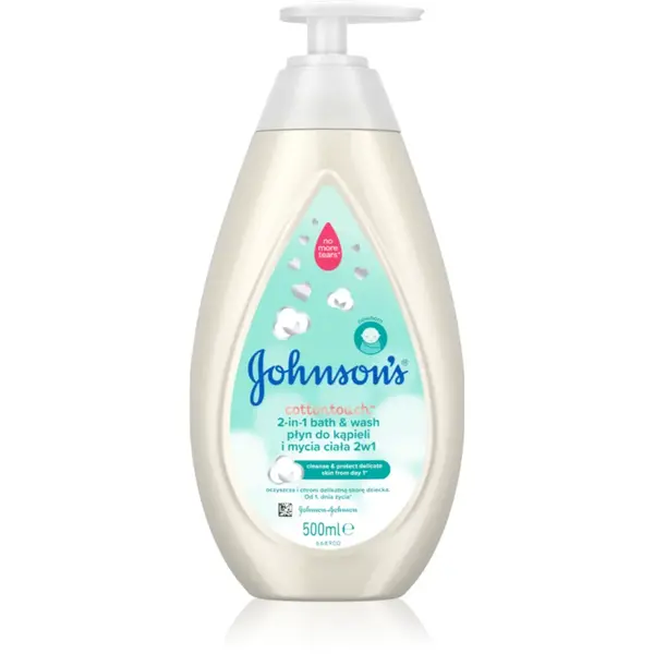 Johnson's® Comfort Touch spumant de baie și gel de duș 2 in 1 pentru copii 500 ml