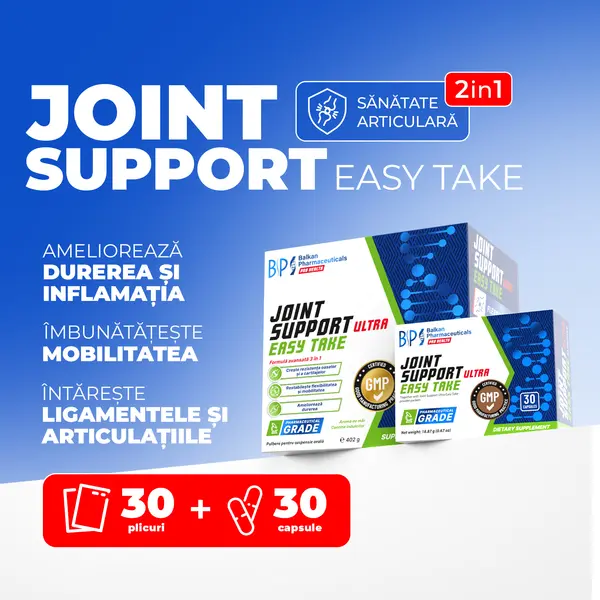 Joint Support Ultra BP, 30 Plicuri|30 caps. – Complex pentru Articulații cu MSM, Curcumină și Boswellia