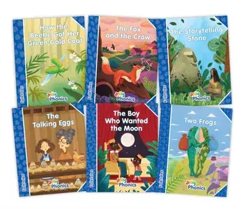Jolly Phonics Folktales Blue Readers (Level 4) Complete Set (1-6). in Precursive Letters (British English edition), Paperback/Louise Van-Pottelsberghe