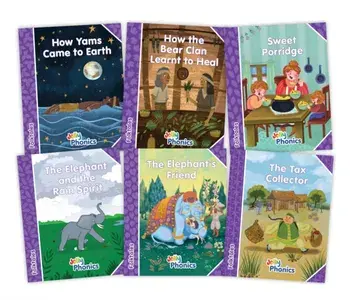 Jolly Phonics Folktales Purple Readers (Level 5) Complete Set (1-6). in Precursive Letters (British English edition), Paperback/Sara Wernham