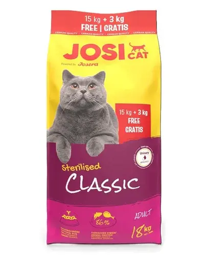 JOSERA JosiCat Classic Sterilised hrană pisici sterilizate 15kg + 3kg gratis