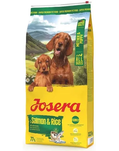 JOSERA Mother and Puppy Salmon with Rice 2x12,5kg hrană cățeluși, femele gestante și femele care alăptează