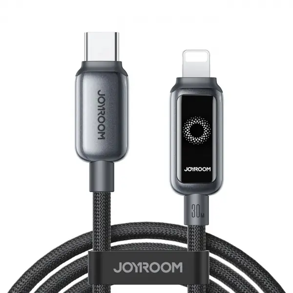 JOYROOM Cablu Date si Incarcare USB-C - Lightning Joyroom S-A55 StarFlight Display, 30W, 1.2m, Negru
