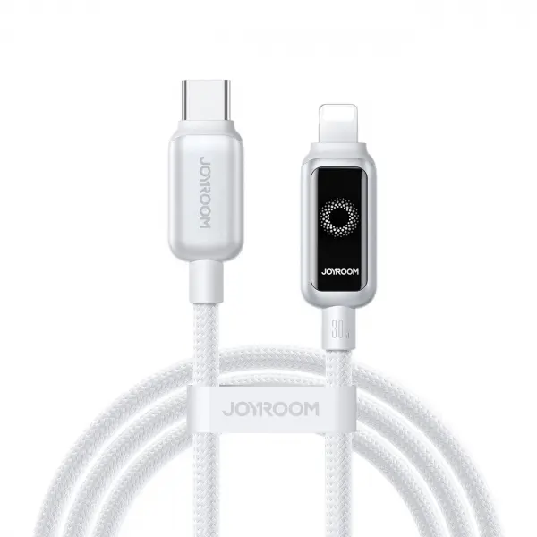 JOYROOM Cablu Date si Incarcare USB-C - Lightning Joyroom S-A55 StarFlight Display, 30W, 1.2m, Alb