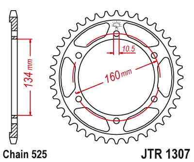 JT - Foaie (spate) JTR1307, 45 dinti - CBR600F 01-