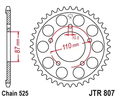 JT - Foaie (spate) JTR807, 44 dinti - SV650S 99