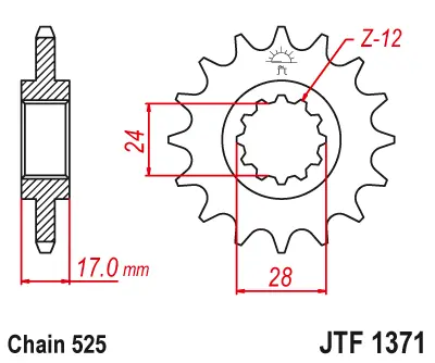 JT - Pinion (fata) JTF1371, 15 dinti - CBR600 97-98 CBF600 Hornet600