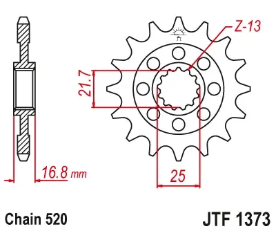 JT - Pinion (fata) JTF1373, 17 dinti - NC750S NC750X 14-