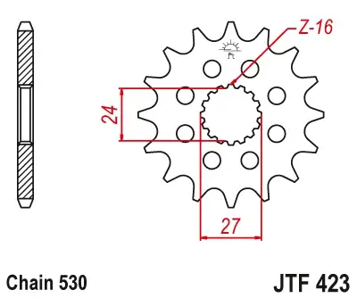 JT - Pinion (fata) JTF423, 18 dinti - B-King 1300 Hayabusa 1300 08-
