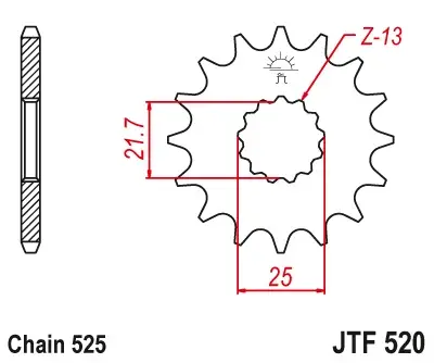 JT - Pinion (fata) JTF520, 14 dinti - GT 650