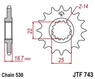 JT - Pinion (fata) JTF743, 15 dinti - Ducati Multistrada 1200