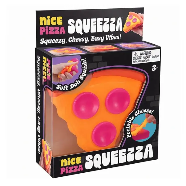 Jucărie Antistres Squeeza- Squishy Elastic în Formă de Felie de Pizza DEPOX , 9 cm, portocaliu