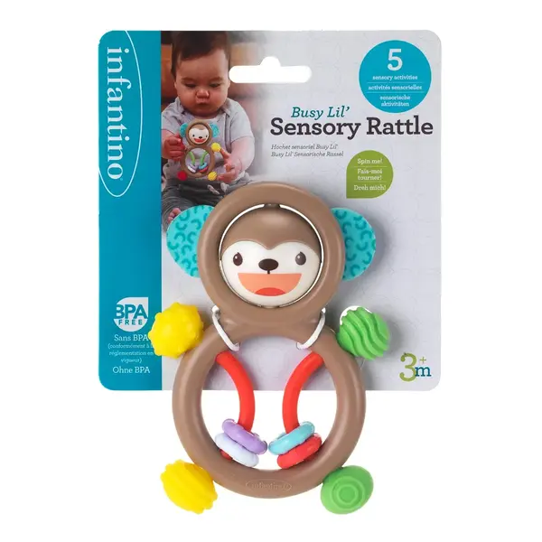 Jucarie bebelusi, Infantino, Sensory Monkey Rattle