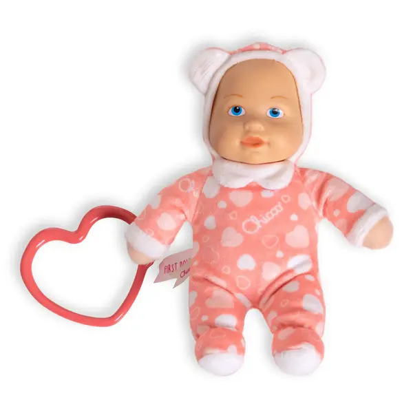 Jucarie copii Chicco Primul meu bebelus, roz cu inimioare, 0luni+