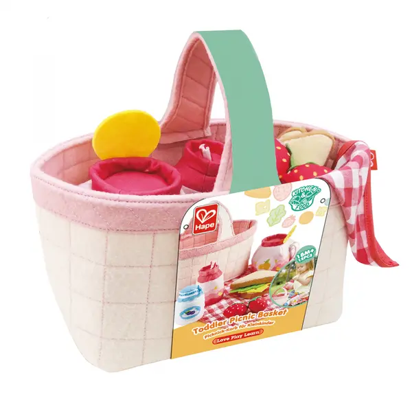 Jucarie , Cosulet de picnic (14 piese, set moale textil)