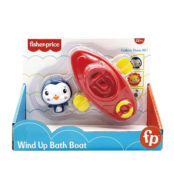 Jucarie de baie bebelusi Fisher Price Pinguin in barcuta