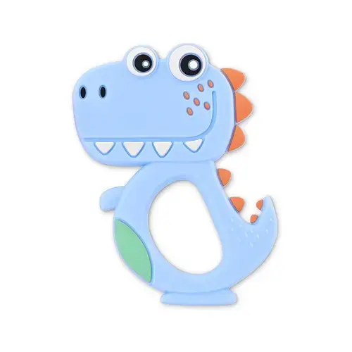 Jucarie de dentitie din silicon Lorelli Dino Lucky, peste 3 luni, Albastru