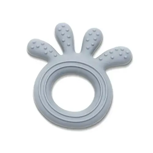 Jucarie de dentitie din silicon Lorelli Octopus, 0 luni+, Gri