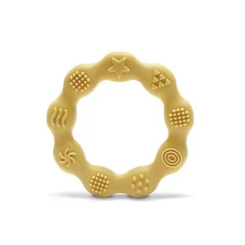 Jucarie de dentitie din silicon Lorelli Ring, 0 luni+, Galben