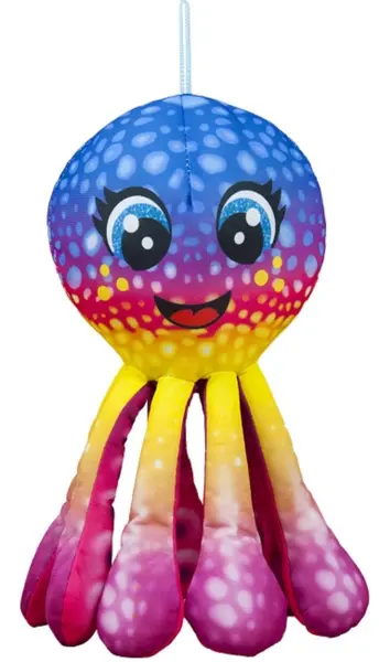Jucărie de pluș Amek Toys - Caracatiță colorată, albastră, 25 cm