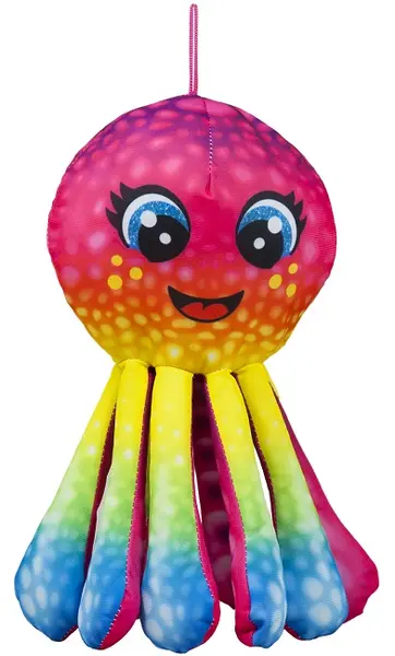 Jucărie de pluș Amek Toys - Caracatiță colorată, roz, 32 cm