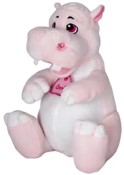 Jucărie de pluș Amek Toys - Hipopotam cu medalion, 24 cm