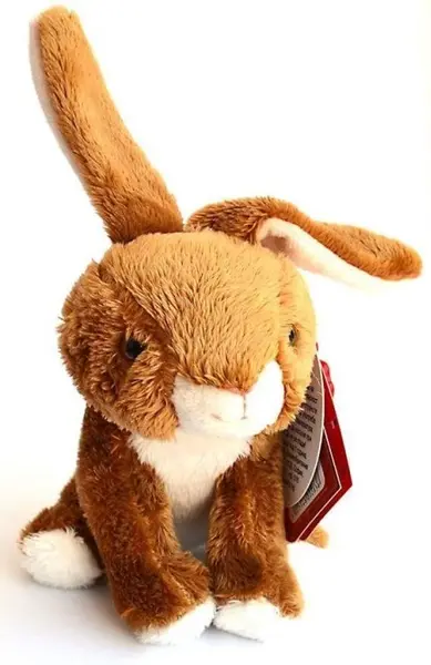 Jucărie de pluș Amek Toys - Iepuraș, maro închis, 12 cm