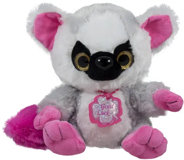 Jucărie de pluș Amek Toys - Lemur cu urechi roz, 45 cm