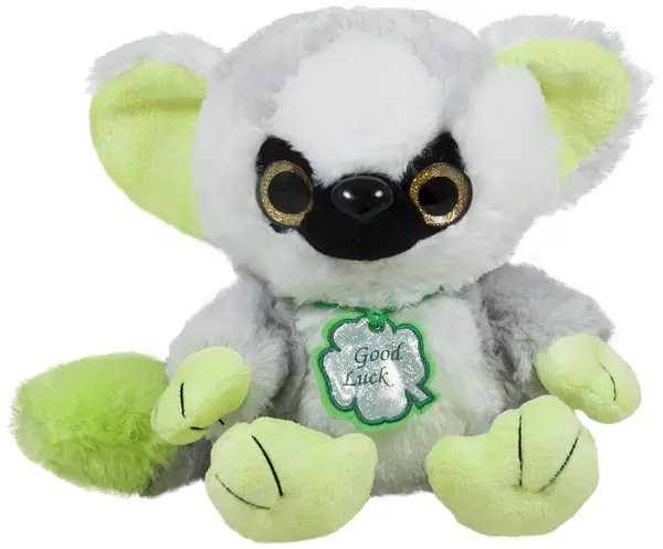 Jucărie de pluș Amek Toys - Lemur cu urechi verzi, 45 cm