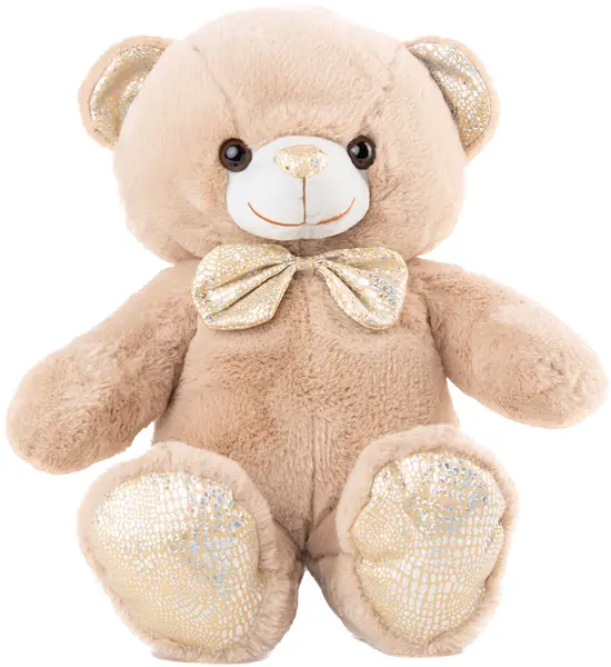 Jucărie de pluș Amek Toys - Urs bej cu papion auriu, 26 cm;