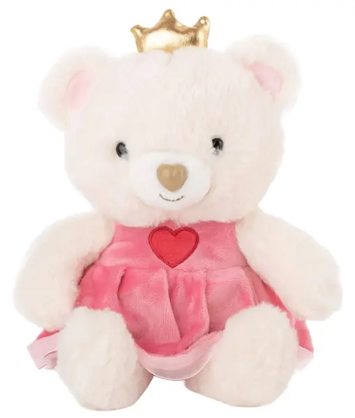 Jucărie de pluș Amek Toys - Urs în rochie și coroană, 21 cm