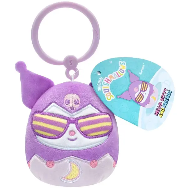 Jucarie de plus breloc, Squishmallows, Kuromi, 9 cm