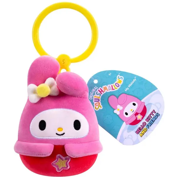 Jucarie de plus breloc, Squishmallows, My Melody, 9 cm