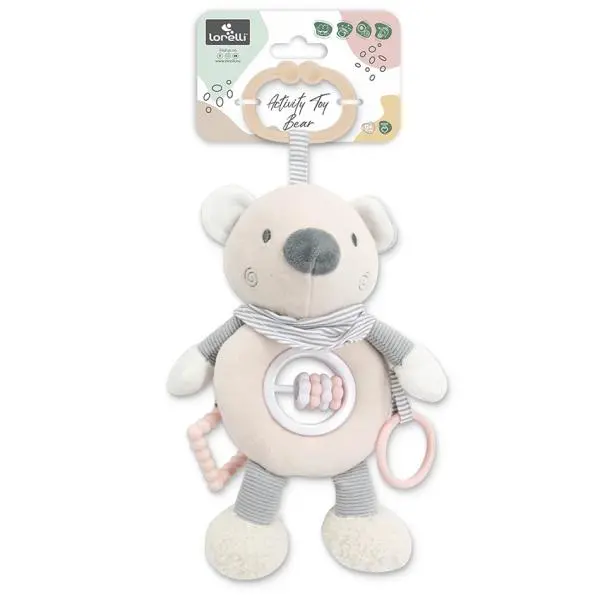 Jucarie de plus cu inel pentru agatat Ursulet Beige 24 cm 0 luni+
