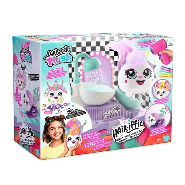 Jucarie de plus de colorat, Airbrush Plush, Hair iffic Salon