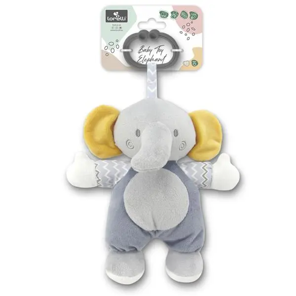 Jucarie de plus Elefant Gri 22 cm zornaitoare 0 luni+