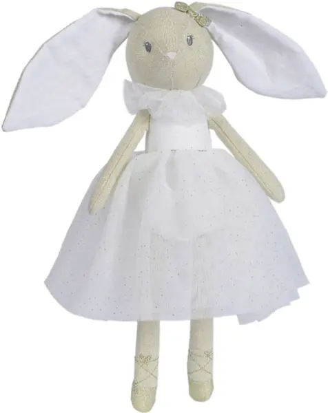 Jucarie de plus - Iepurasul balerina cu rochie alba | Nicotoy
