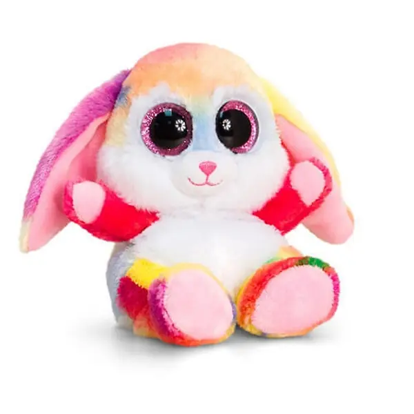 Jucarie de plus Keel Toys Animotsu - Iepuras colorat, 15 cm