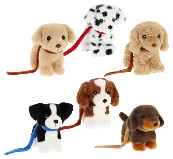 Jucărie de pluș Keel Toys Keeleco - Câine cu lesă, 14 cm, sortiment