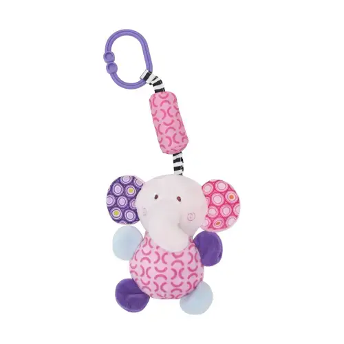 Jucarie de plus Lorelli Elefant, 13 cm, clopotel, cu oglinda, 0 luni+