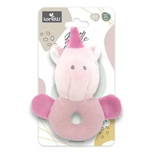Jucarie de plus Lorelli Unicorn, 11 cm, zornaitoare, 0 luni+