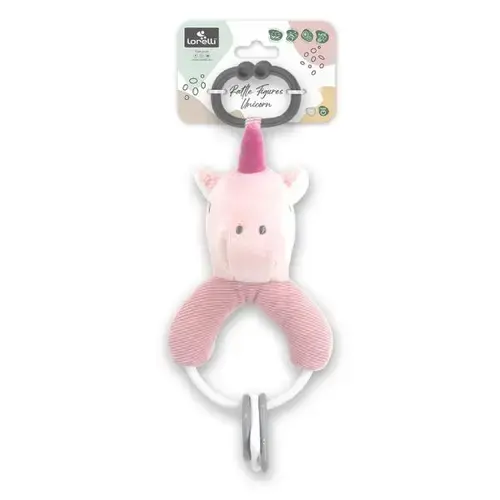 Jucarie de plus Lorelli Unicorn, 20 cm, cu forme geometrice zornaitoare, 0 luni+