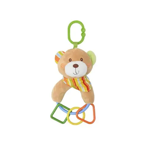 Jucarie de plus Lorelli Ursulet, 20 cm, cu forme geometrice zornaitoare, 0 luni+