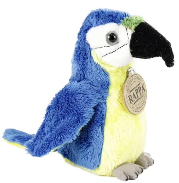 Jucărie de plus Rappa Eco Friends - Macaw bebeluș albastru și galben, , 15 cm