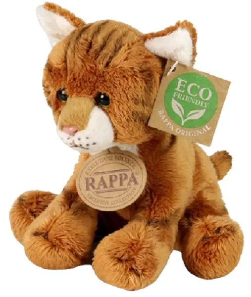 Jucărie de pluș Rappa Eco Friends - Pisicuță roșcată, 14 cm