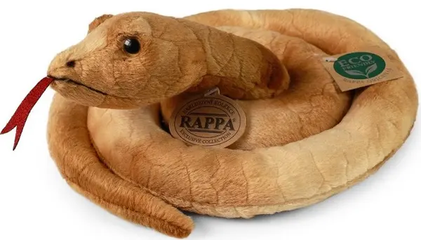 Jucărie de pluș Rappa Eco Friends - Șarpe maro, 90 cm