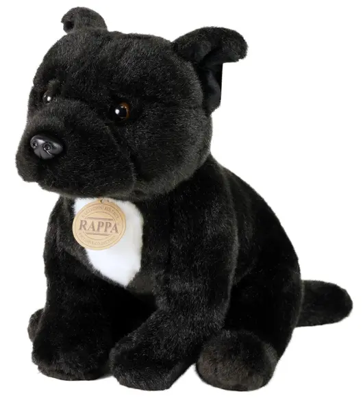 Jucărie de plus Rappa Eco Friends -Starfordshire Bull Terrier, 30 cm, negru