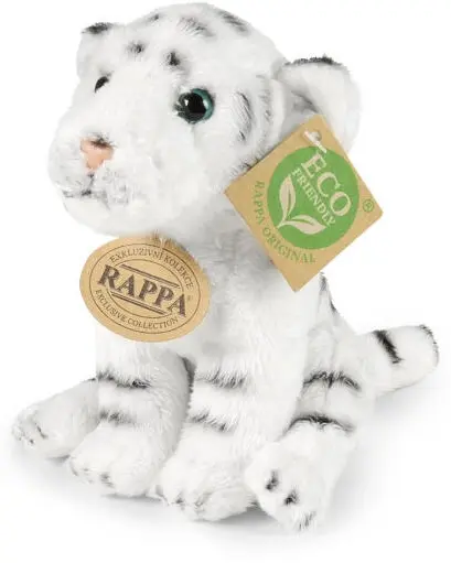 Jucărie de pluș Rappa Eco friends - Tigru alb, 15 cm
